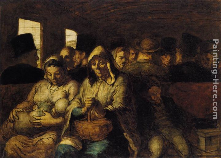 The Third-class Carriage painting - Honore Daumier The Third-class Carriage art painting